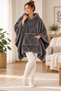 Wellsoft Poncho Hooded Wearable Blanket Oversized Warm Soft Tv Blanket