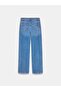 72365 Lyocell Blended Stoned Wide Leg Jeans-Blue - 6