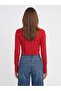 10427 V-Neck Pullover with Slit Sleeves - Red - 2