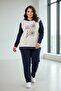 Custom Printed Hooded Oversized Sweatshirt Navy Blue - 2