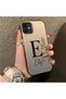 حافظة هاتف متوافقة مع iPhone 11 مصنوعة من السيليكون ذات حافة صلبة وخلفية صلبة على شكل حرف E ونمط حرف E لزوجين من الأحباء - 3