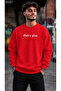 Men's God's Plan Written Gothic Typographic Printed Crew Neck Casual Regular Fit Sweatshirt