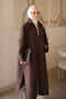 Brown Trench Coat with Snap Buttons and Zipper on the Sides - 3