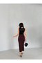 Brown Button Detailed Slit Midi Pencil Skirt - 5