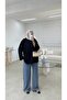 Women's Oversize Basic Sweatshirt Tunic - Black - 3