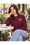 Yubi Stitch Women's Burgundy Bunch of Flowers Series - Thin Sweatshirt - 6