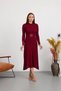 Belted Ribbed Stylish Knitwear Dress - 3