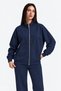 2 Thread Fabric Zippered Stand Collar Kangaroo Pocket Women's Tracksuit Set - 4