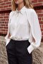 Slit Sleeve Shirt with Accessory Detail - Ecru - 2