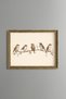 Five Sparrows on a Branch - Vintage Patterned Painting - Fine Model