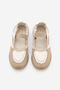 Women's Sneaker Suede Textured Strappy Casual Sports Ballerina Sneaker Ronda Beige Suede - 6