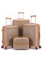 4 Pcs PP Luggage Set 14/20/24/28 Inch with Cosmetic Case, TSA Lock Hard Shell Suitcases & 360° Spinner Wheels, Lightweight Unisex Travel Luggage