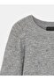 10884 Wool Blend Crew Neck Sweater-Grey Melange - 8