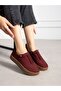 Zafi̇ra Burgundy Genuine Leather Women's Shoes - 5
