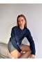 Belly-Cut, Button-Front, Ribbed Knit Cardigan - 3
