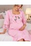 Half Sleeves, Melisa Fabric, Stork Maternity-Nightgown (with Breastfeeding Feature) - 3