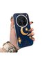Vivo X200 Pro Compatible Silicone Edge Hard Back Case Crescent and Star Pattern Phone Case