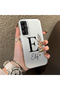 Samsung Galaxy A05S Compatible Silicone Edge Hard Back Case Letter E Patterned Lover Couple Phone Case - 3