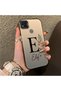Redmi 10A Compatible Silicone Edge Hard Back Case Letter E Patterned Couple Phone Case - 3
