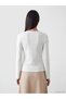 Two Mt Shop Quality Ecru Camisole Plain Super Skinny & Extra Slim Long Sleeve Women's Bodysuit - 4