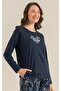 Cotton Modal Soft Textured Long Sleeve Women's Pajama Set with Wide Size Options - 3