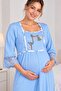 Half Sleeves, Melisa Fabric, Stork Maternity-Nightgown (with Breastfeeding Feature) - 2