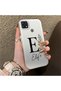 Oppo A15 Compatible Silicone Edge Hard Back Case Letter E Patterned Couple Phone Case - 3