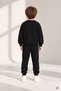 Black Boy's Teddy Bear Embroidered Shaded Crew Neck Sweatshirt Set 24957 - 2