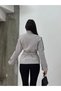Arven High Collar Belted Short Lined Coat Gray - 7