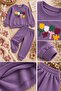 Purple Girl's Tulip Embroidered Ribboned Crew Neck Tracksuit Set 24955 - 4