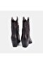 Women's Bitter Brown Pointed Toe Zippered Leather Western Boots - 5