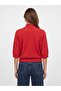 10851 High Collar Soft Textured Sweater-Red - 2