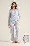 Cotton Modal Front Buttoned Long Sleeve Women's Shirt Pajama Set