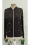 Women's Long Sleeve Front Zipper Pearl Short Modal Jacket - 5