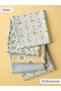 100% Cotton Fabric Panel Set 5 Different Patterns 30X60 cm – Vintage Floral Pattern, Blue, Yellow and Green Tones - 3