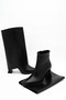 Women's Special Design Short Boots with Striped Heels, Pointed Toe, Zippered Women's Short Boots - 8