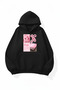Unisex Soft Textured Pink Car Poster Printed Design Oversize 3 Thread Hoodie Sweatshirt