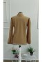 Women's Long-Sleeved Imported Crepe Blouse with Bow Detail and Pearl Embellishments - 5