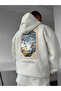 White Hooded Oversize Premium Artist Embroidered Sweatshirt - 2