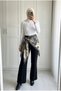 Women's Double Crepe Fabric High Waist Spanish Flare Pants 100 cm - 5
