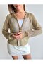 Metal Thread Double Zipper Openwork Cardigan - 5