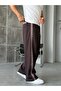 Ethnic Pattern Striped Design Baggy Tracksuit Brown - 3