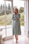 Lavinia Lace Detailed Maternity and Postpartum Nightgown Set with Dressing Gown, Suitable for Breastfeeding - 2