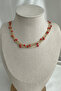 Gold Yellow Bead Detailed Multi-Row Chain Necklace (40cm) - 3