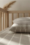 Cotton Ranforce Elastic Sheet Set - Gray Striped Patterned Park Bedding 70X120 35X45 - 2