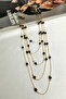 Gold Color Beaded Layered Multi Chain Necklace (35Cm-50Cm) - 2