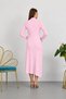 Polo Collar Long Sleeve Buttoned Ribbed Knitted Midi Dress - 2