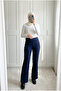 Women's Double Crepe Fabric High Waist Spanish Flare Pants 100 cm - 3