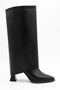 Women's Special Design Short Boots with Striped Heels, Pointed Toe, Zippered Women's Short Boots - 4