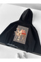 Black Hooded Oversize Premium Camel Embroidered Sweatshirt - 4
